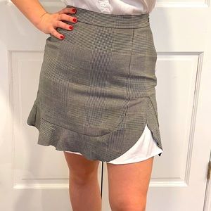 Zara Plaid Ruffle Mini Skirt XS